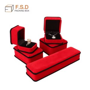 Red suede long box