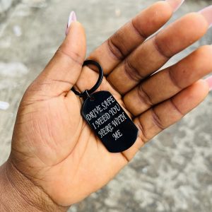 Engraved Black rectangular key holder