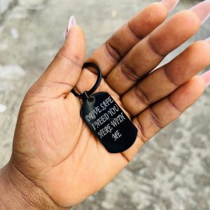 Engraved Black rectangular key holder
