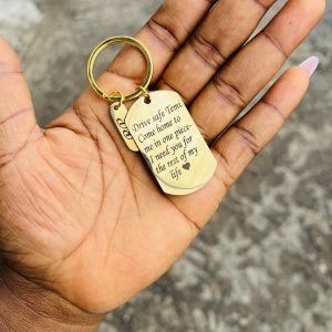 Engraved Gold rectangular key holder