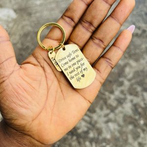 Engraved Gold rectangular key holder