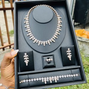 008 Zirconia bridal set (Gold colour)