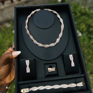 009 Zirconia bridal set (gold colour)