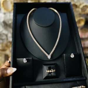 011 Zirconia bridal set (Gold Colour)