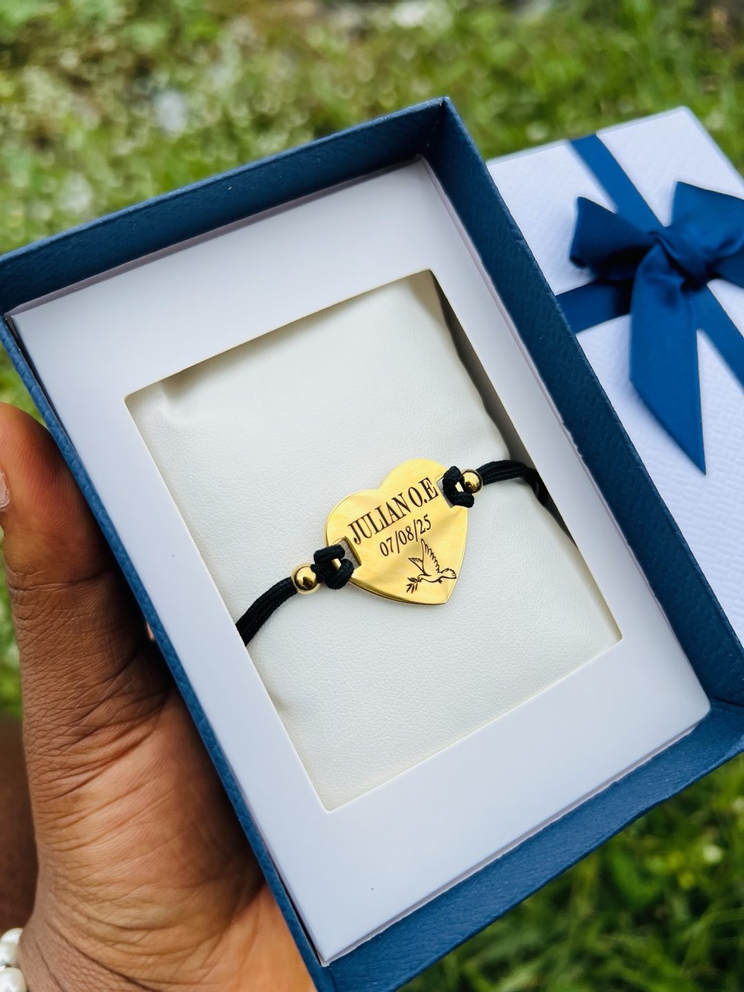 Engraved picture & text drawstring bracelet - Image 2