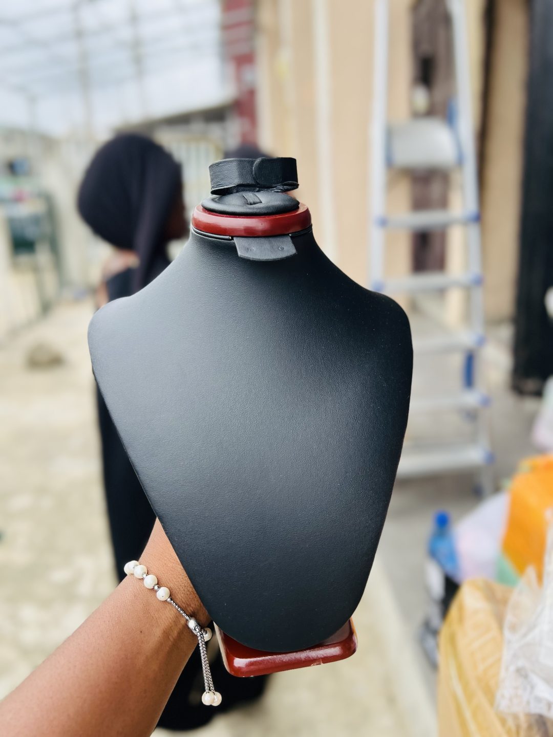 Luxury Wooden leather neck mannequin - Image 3