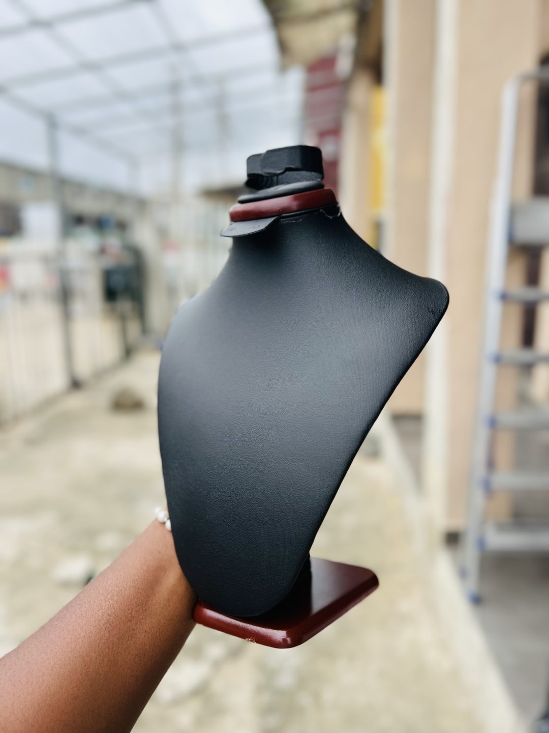 Luxury Wooden leather neck mannequin - Image 6