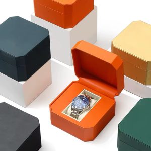 Black Leather luxury watch box