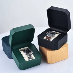 Black Leather luxury watch box