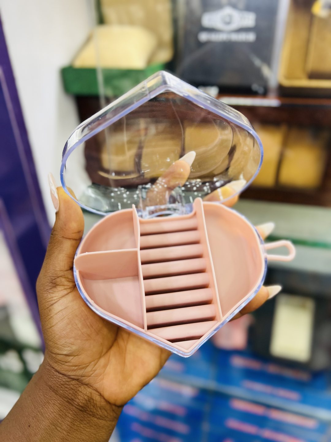 Heart shape pink mini jewelry organizer - Image 5