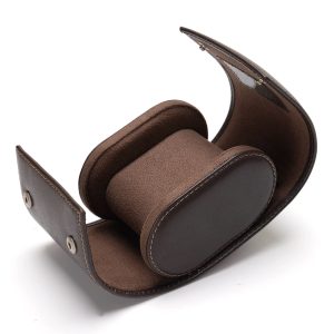 Single black leather watch organizer