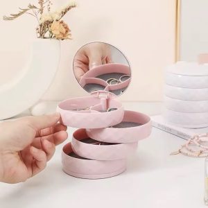 Pink acrylic jewelry organizer