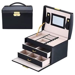 Black jewelry box organizer