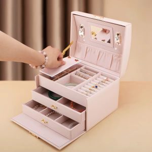 Peach jewelry box organizer