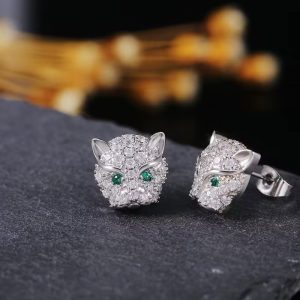 Leaopard zirconia earrings