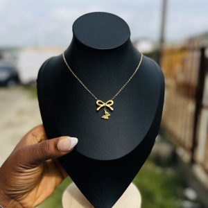 Stainless Steel bowtie necklace 005