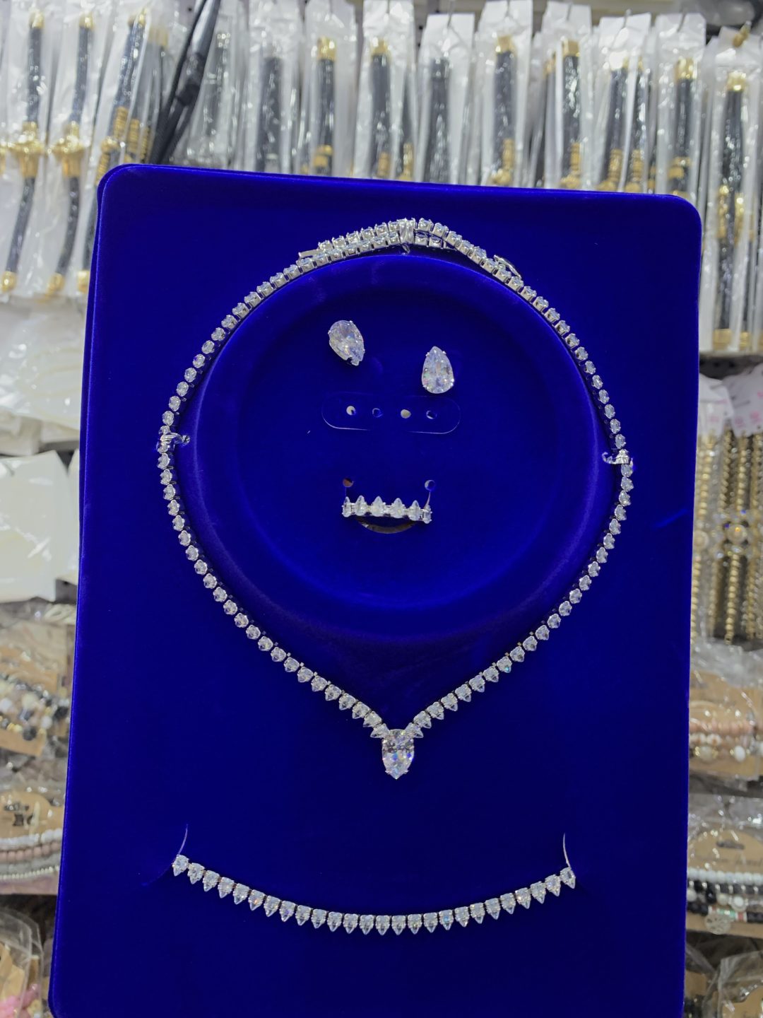 Diamond Drop zirconia silver set - Image 3