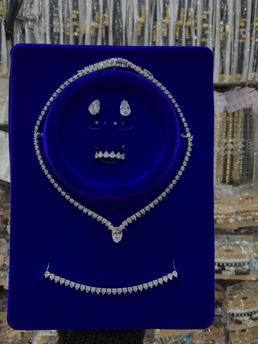 Diamond Drop zirconia silver set - Image 2
