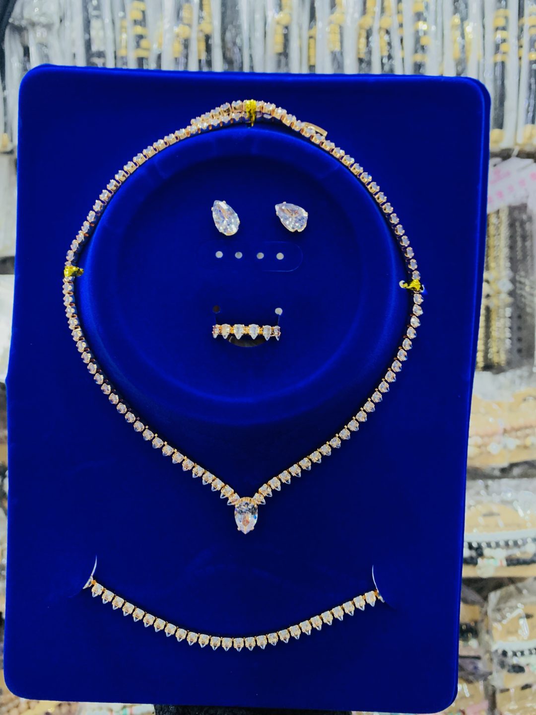 Diamond Drop zirconia gold set - Image 4