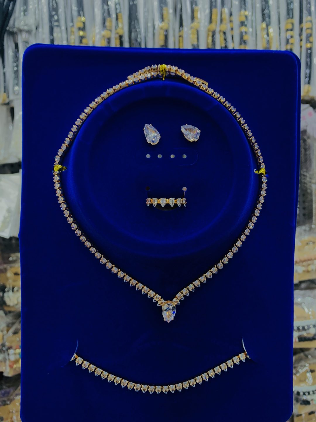 Diamond Drop zirconia gold set - Image 2