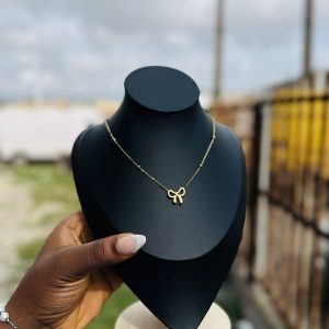 Stainless Steel bowtie necklace 012