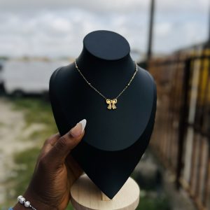 Stainless Steel bowtie necklace 013