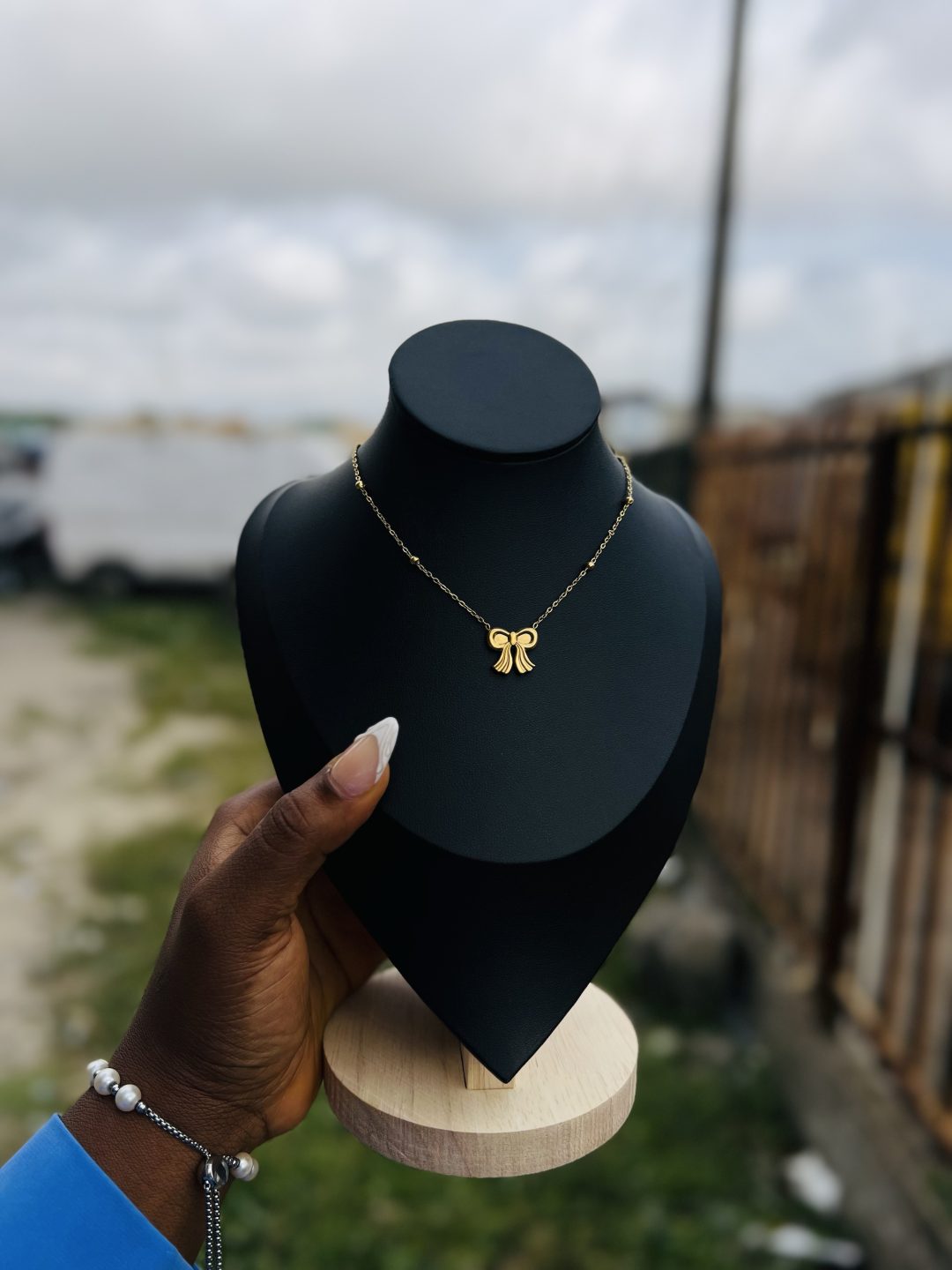 Stainless Steel bowtie necklace 013 - Image 2