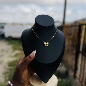 Stainless Steel bowtie necklace 013