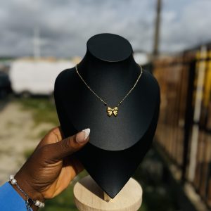 Stainless Steel bowtie necklace 015