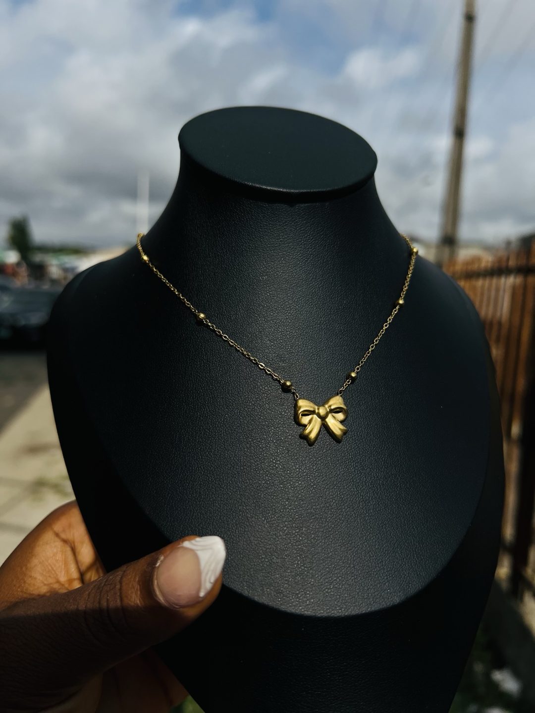 Stainless Steel bowtie necklace 015 - Image 5