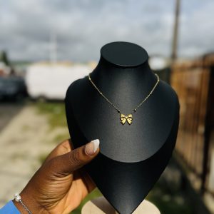 Stainless Steel bowtie necklace 015