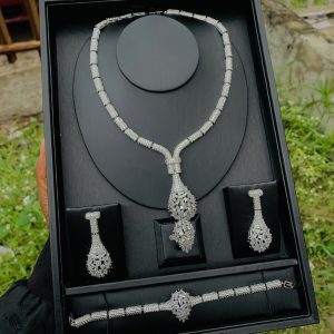 Zirconia luxe silver set