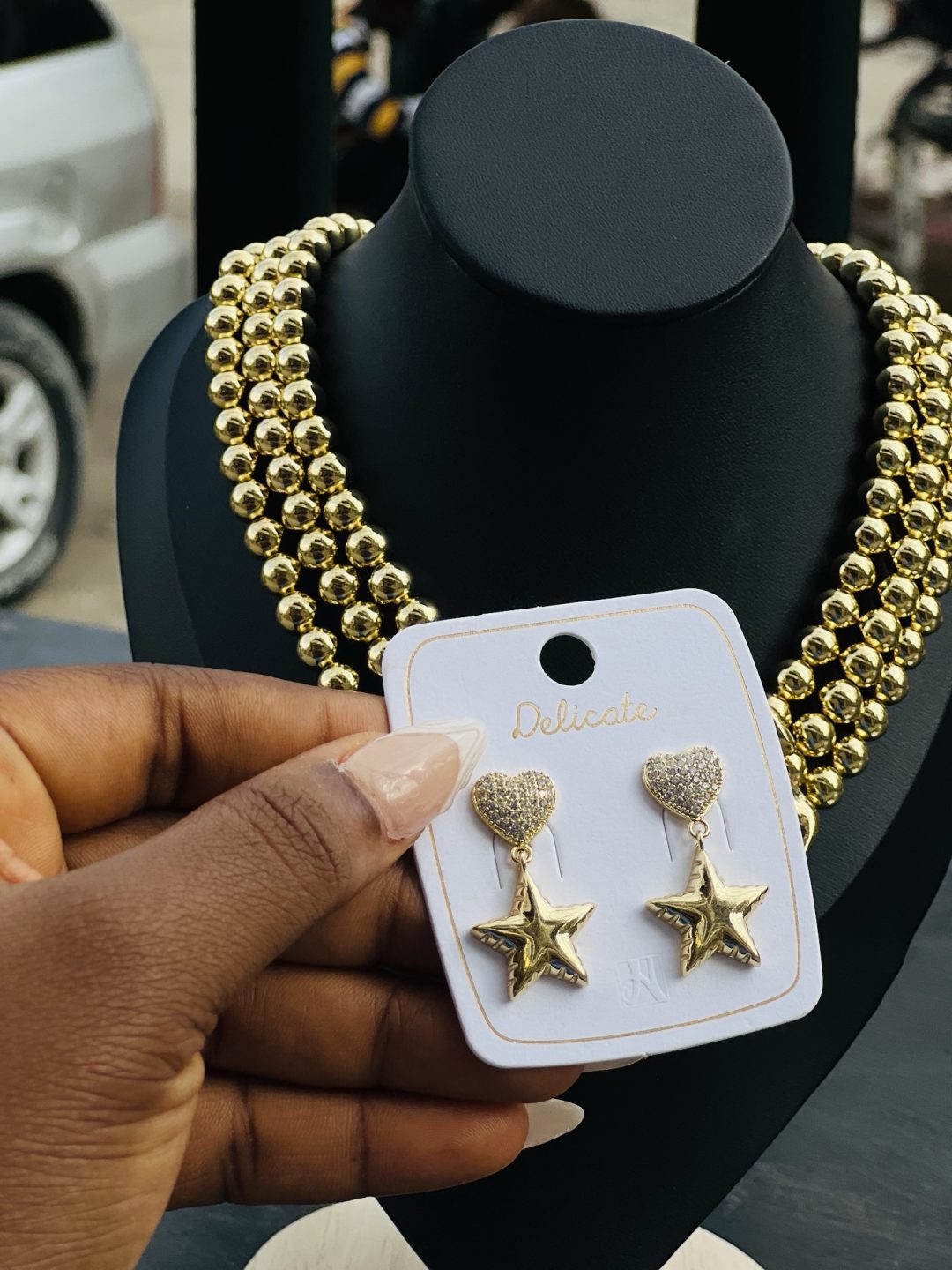 MD love star earrings