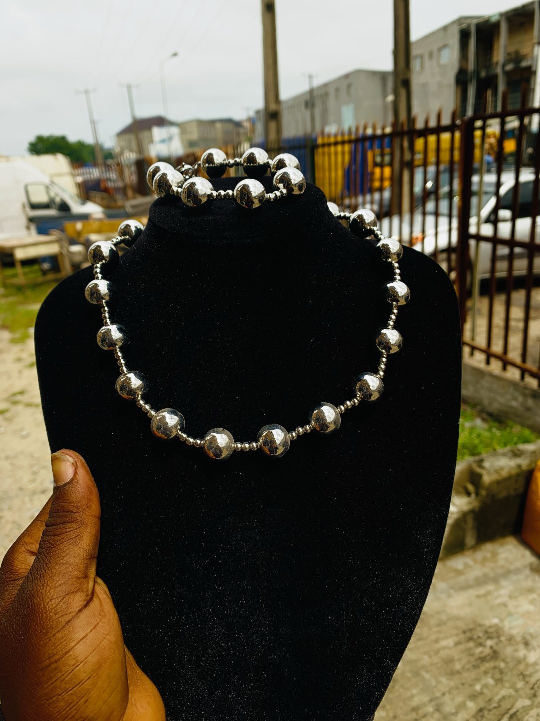 Wings Dream silver bead ball necklace - Image 2