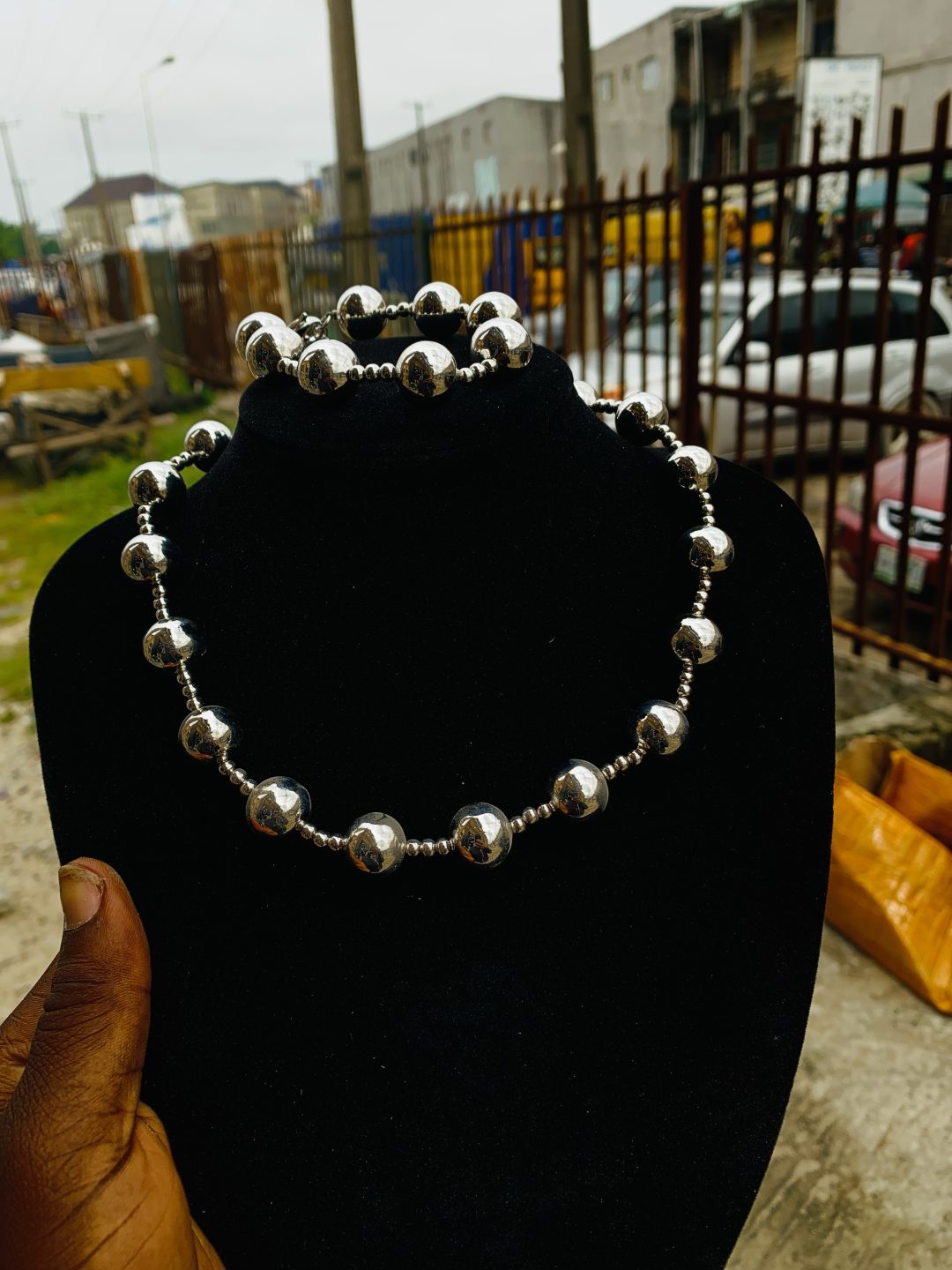 Wings Dream silver bead ball necklace - Image 3