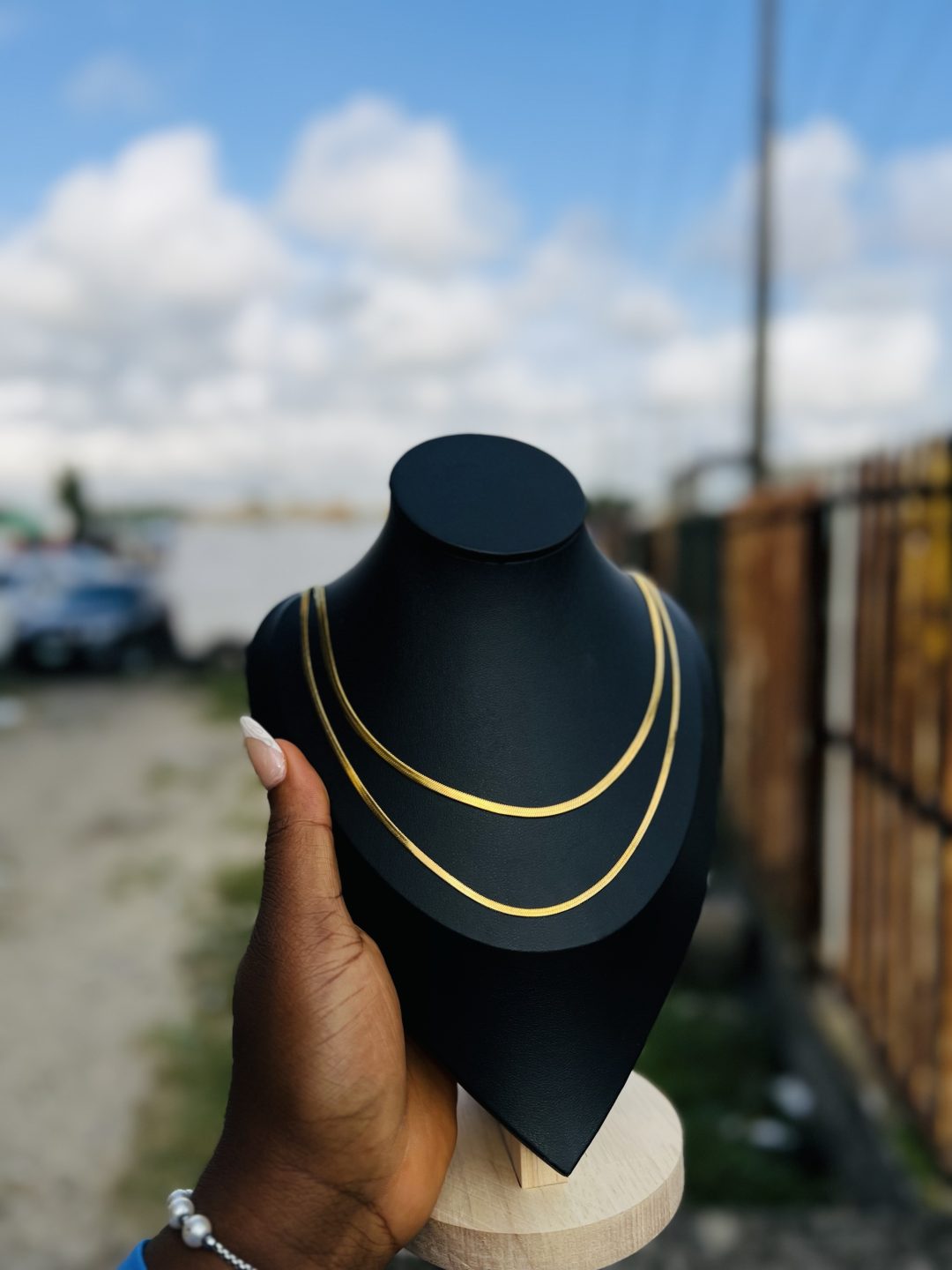 Gold Flat chain waist chain