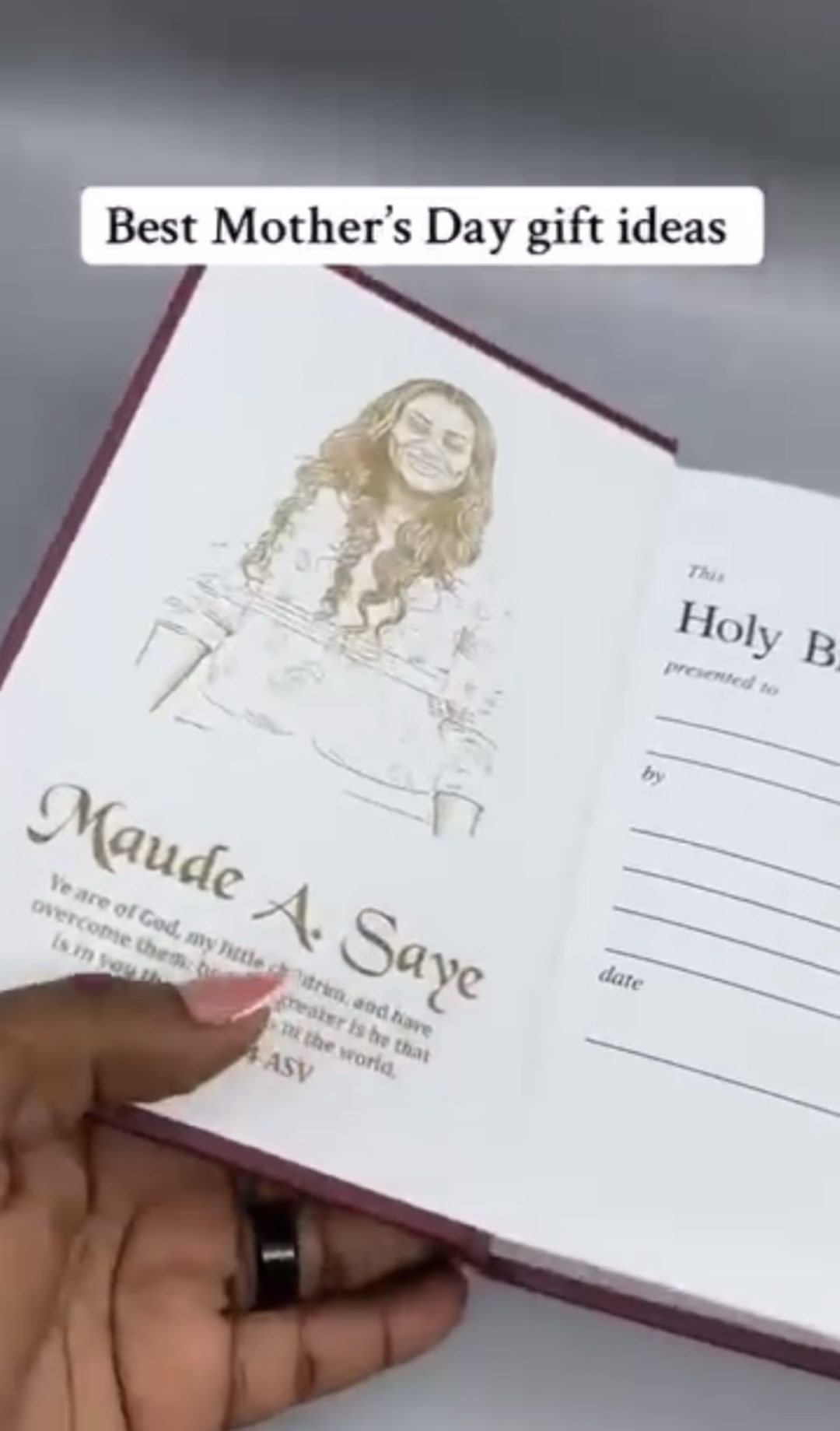 Bible picture and text engraving