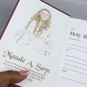 Bible picture and text engraving