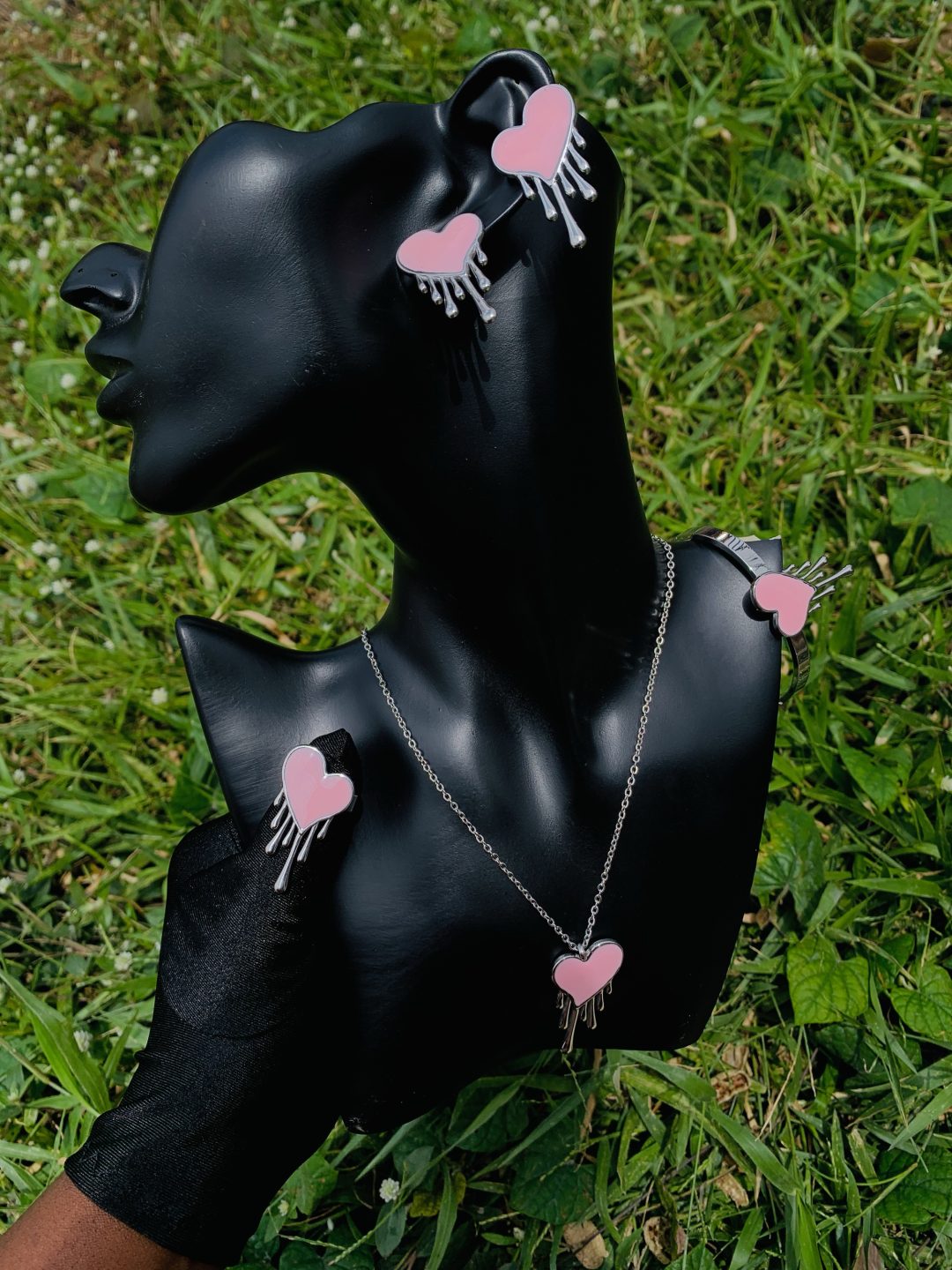 Silver/pink Steel set 001