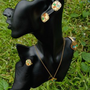 Gold/multicoloured steel set 004