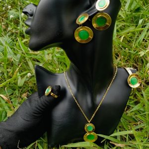 Gold/green steel set 008