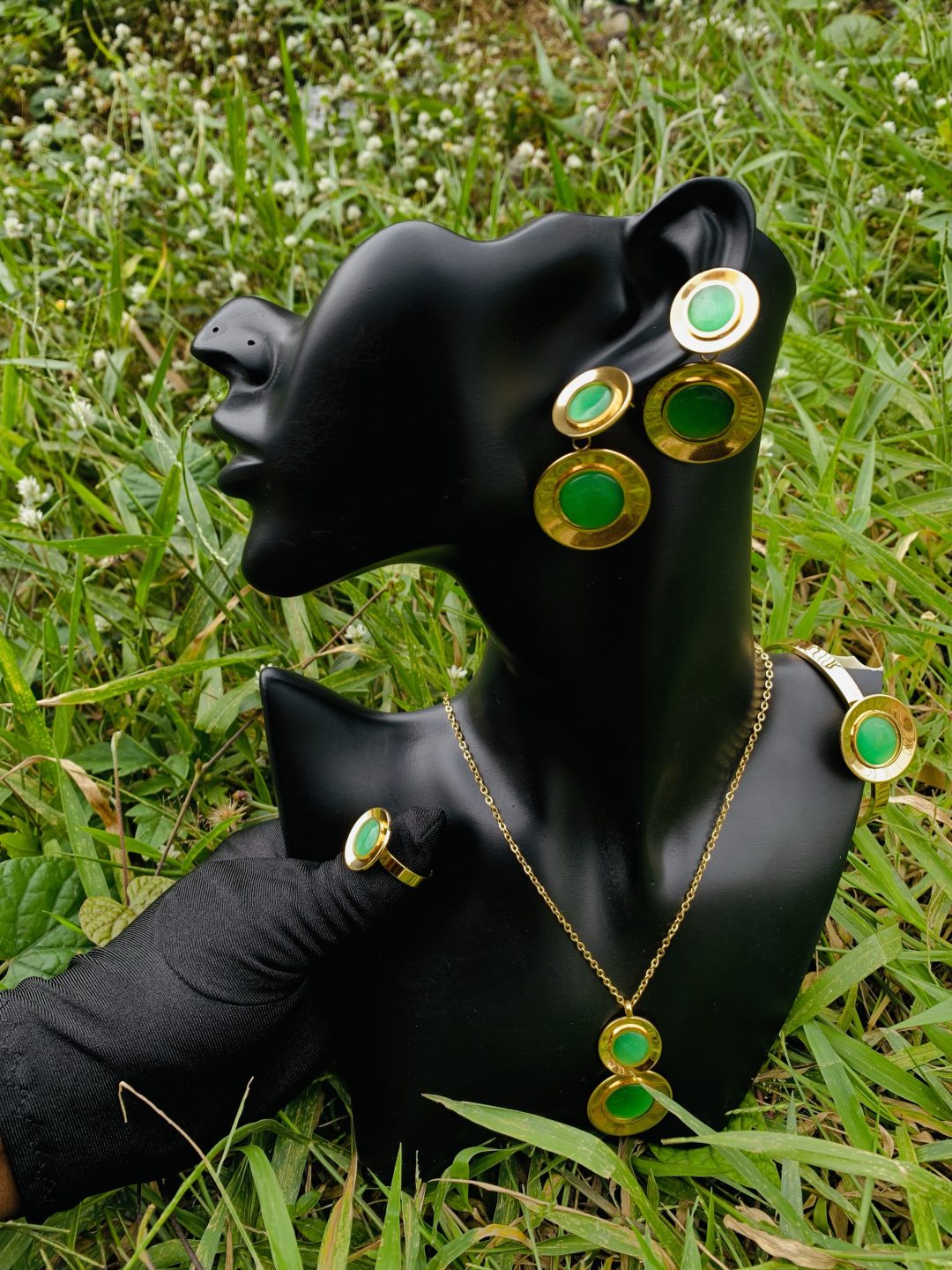 Gold/green steel set 008