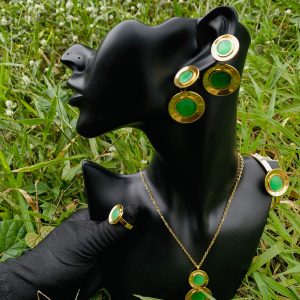 Gold/green steel set 008