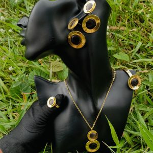 Gold/black steel set 009