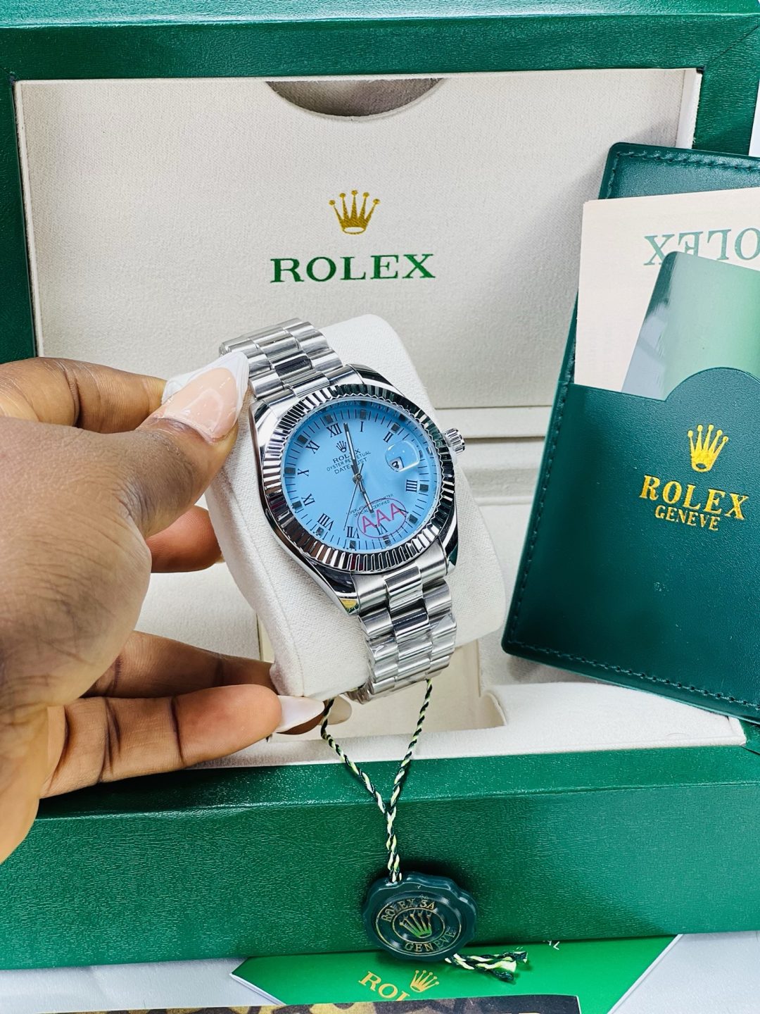 Rolex Blue oysters male watch with exact box and bag! - Image 6
