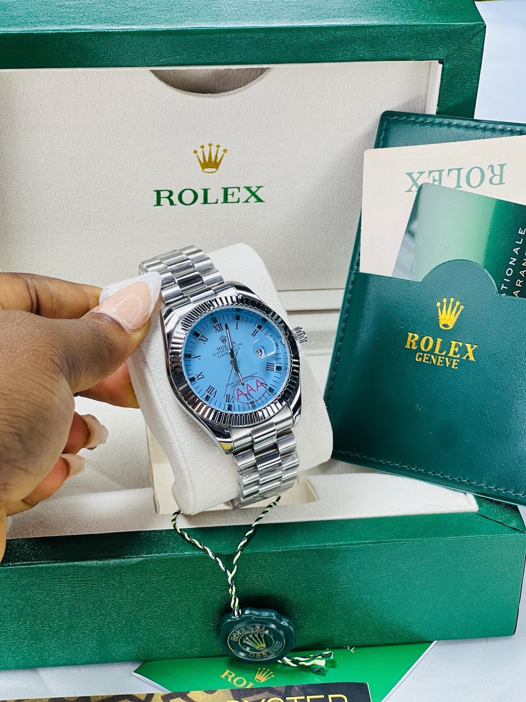 Rolex Blue oysters male watch with exact box and bag! - Image 4