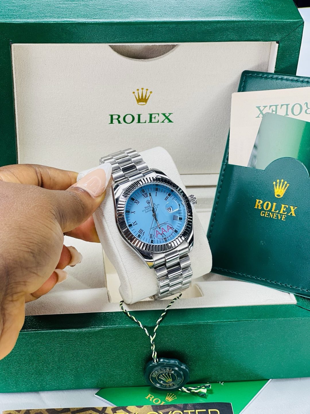 Rolex Blue oysters male watch with exact box and bag! - Image 5