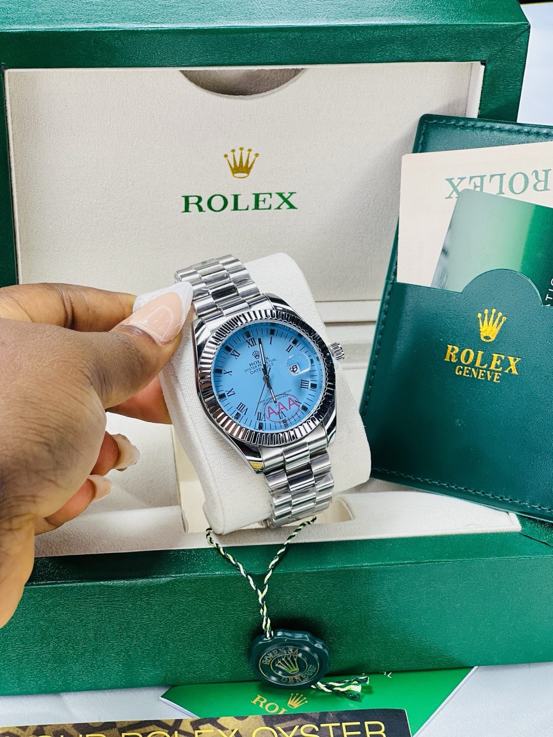 Rolex Blue oysters male watch with exact box and bag!