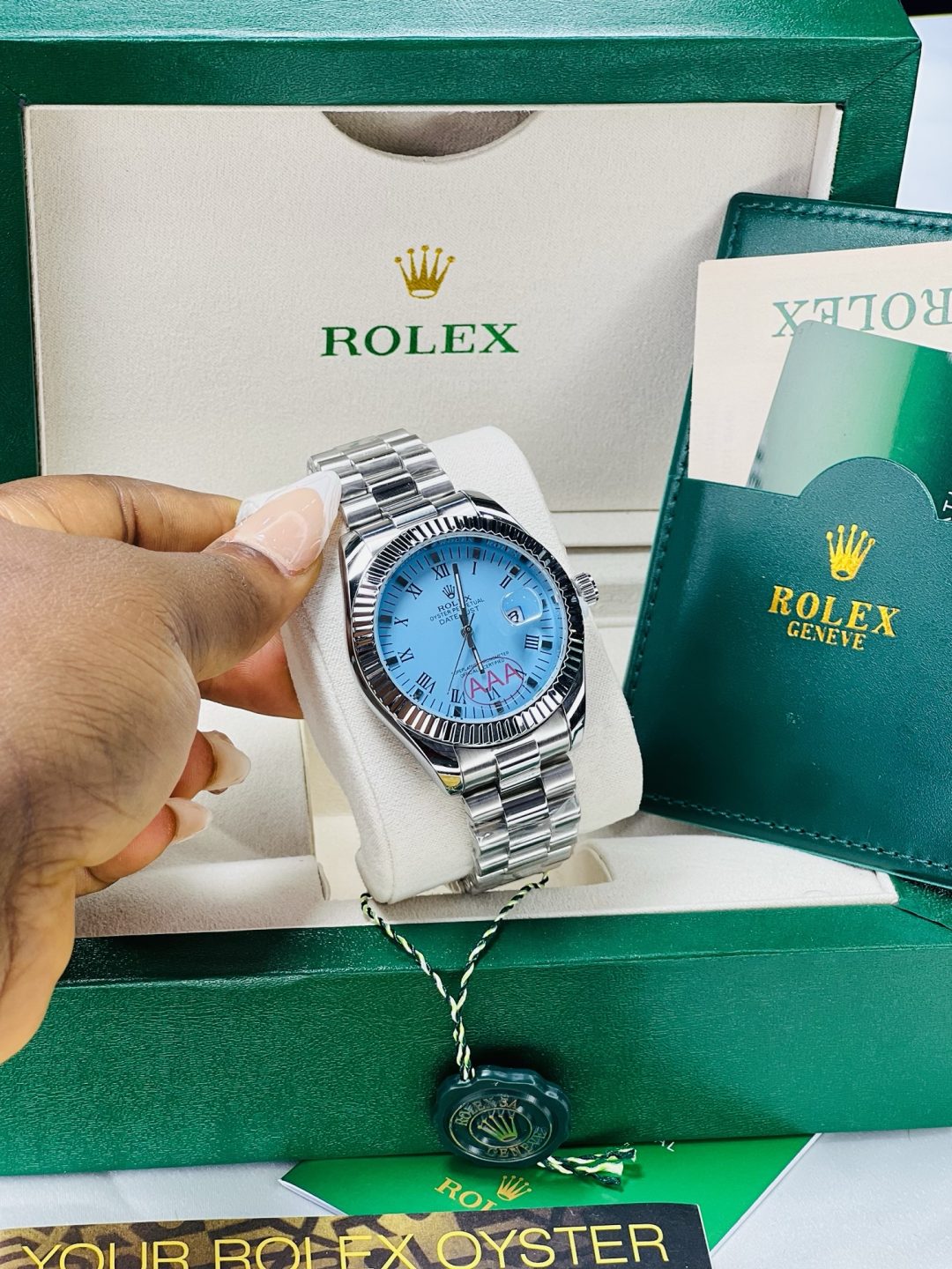 Rolex Blue oysters male watch with exact box and bag! - Image 3