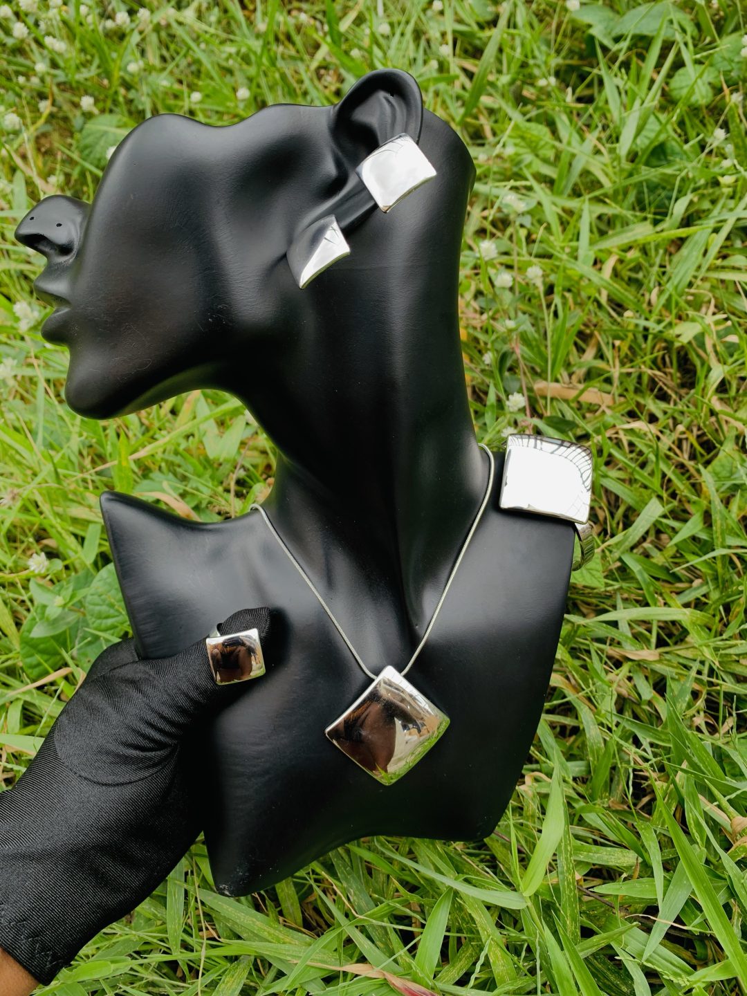 Silver square steel set 015 - Image 4